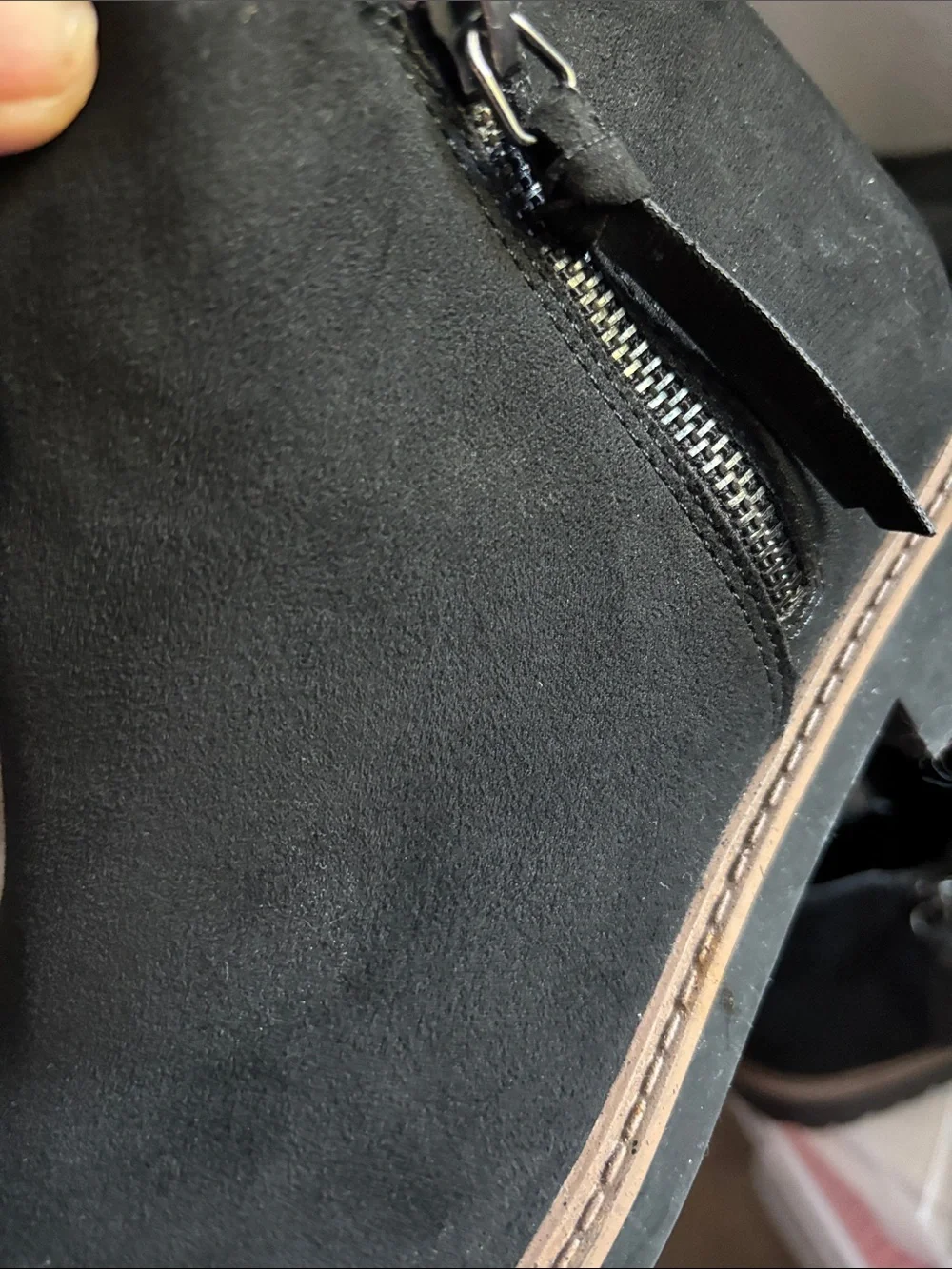 Esprit Black Suede-Look Ankle Booties